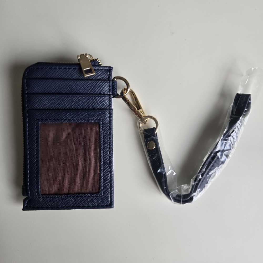 Lionel Navy Blue Slim Card Holder & Zip Wallet - Picture 4 of 10